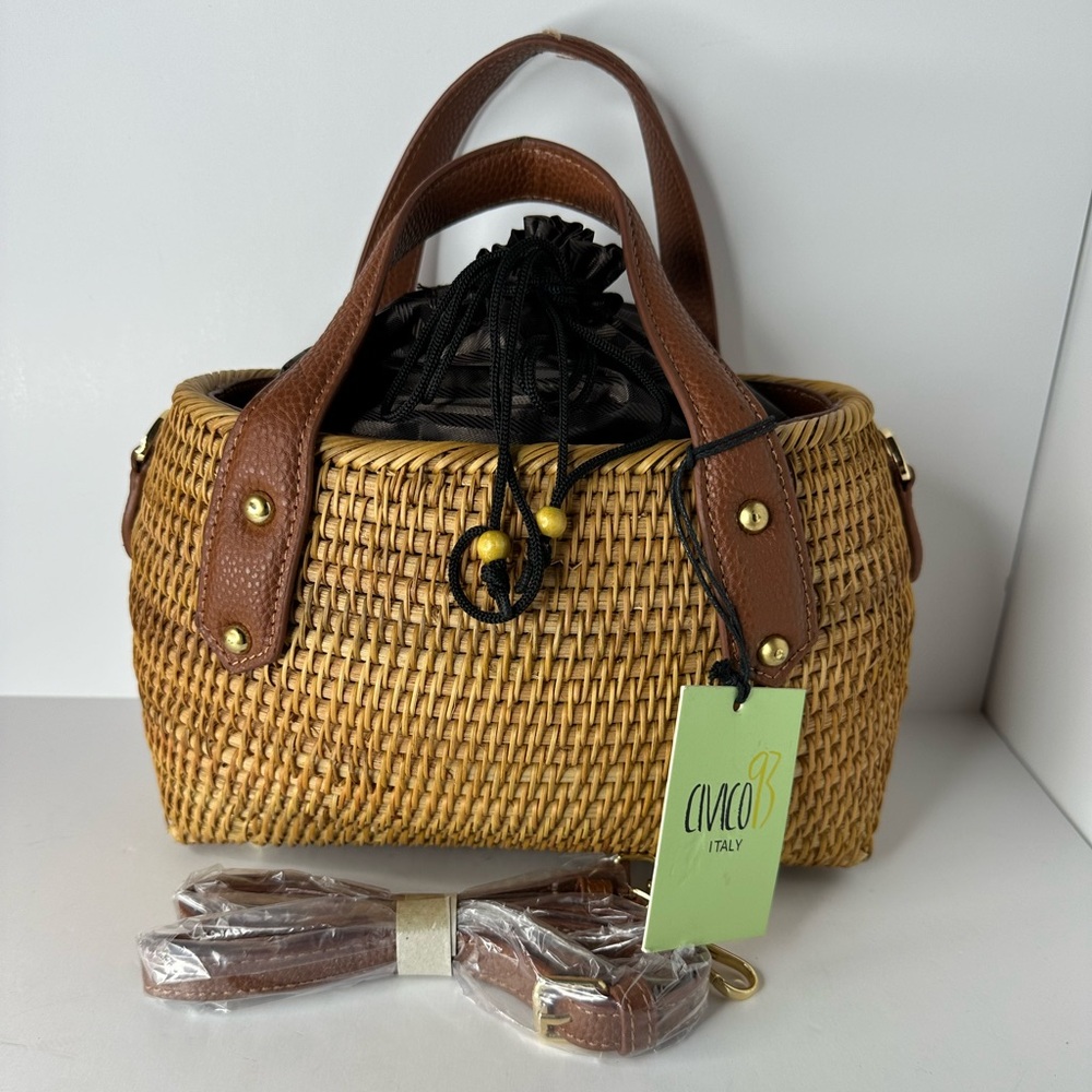 NWT Civico 93 Italy Woven Structure Handbag